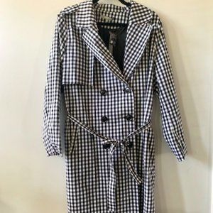 Modcloth - Sweet Rain - Black White Gingham Rain Trench - size 2x - NWT